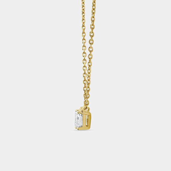 1/2 Carat Lab-Grown Diamond Emerald-Cut Station Solitaire Pendant — GILDED New York