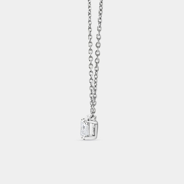 1/2 Carat Lab-Grown Diamond Emerald-Cut Station Solitaire Pendant — GILDED New York