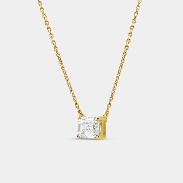 1 Carat Lab-Grown Diamond Emerald-Cut Station Solitaire Pendant — GILDED New York