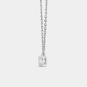 Gilded 1 Carat Lab-Grown Diamond Emerald-Cut Station Solitaire Pendant