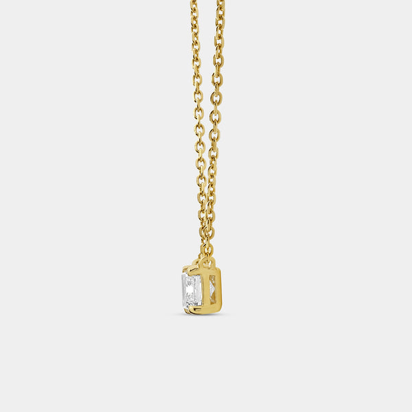 1 Carat Lab-Grown Diamond Emerald-Cut Station Solitaire Pendant — GILDED New York
