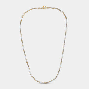 Gilded 8 Carat Lab-Grown Diamond Round-Shaped Straight Line Tennis Necklace