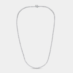 Gilded 8 Carat Lab-Grown Diamond Round-Shaped Straight Line Tennis Necklace