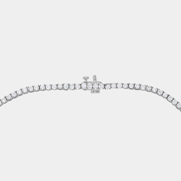 Gilded 8 Carat Lab-Grown Diamond Round-Shaped Straight Line Tennis Necklace