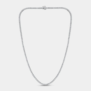 Gilded 10 Carat Lab-Grown Diamond Round-Shaped Straight Line Tennis Necklace