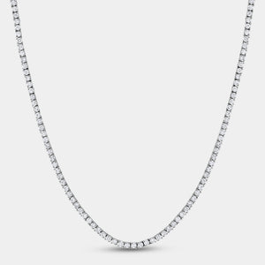 Gilded 10 Carat Lab-Grown Diamond Round-Shaped Straight Line Tennis Necklace