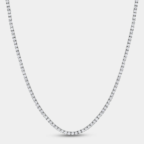 Gilded 10 Carat Lab-Grown Diamond Round-Shaped Straight Line Tennis Necklace