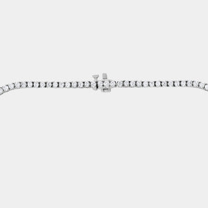 Gilded 10 Carat Lab-Grown Diamond Round-Shaped Straight Line Tennis Necklace
