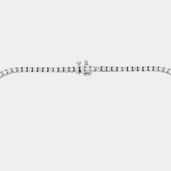 Gilded 10 Carat Lab-Grown Diamond Round-Shaped Straight Line Tennis Necklace