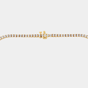 Gilded 10 Carat Lab-Grown Diamond Round-Shaped Straight Line Tennis Necklace