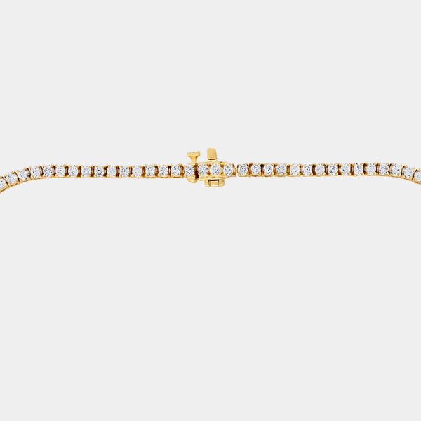 Gilded 10 Carat Lab-Grown Diamond Round-Shaped Straight Line Tennis Necklace