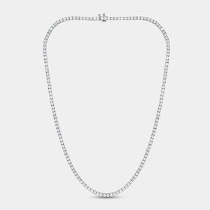 Gilded 12 Carat Lab-Grown Diamond Round-Shaped Straight Line Tennis Necklace