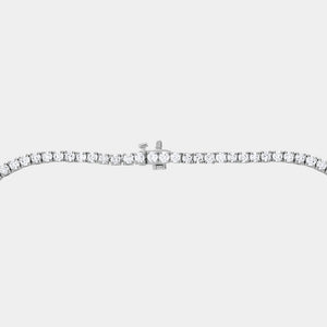 Gilded 12 Carat Lab-Grown Diamond Round-Shaped Straight Line Tennis Necklace