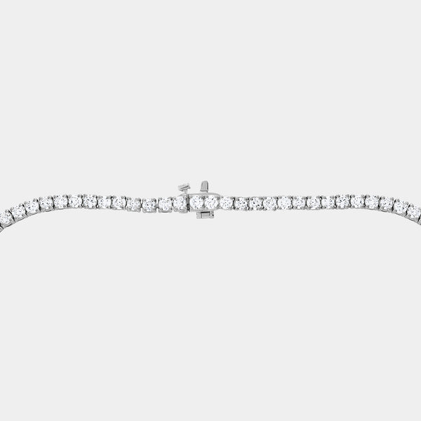 Gilded 12 Carat Lab-Grown Diamond Round-Shaped Straight Line Tennis Necklace