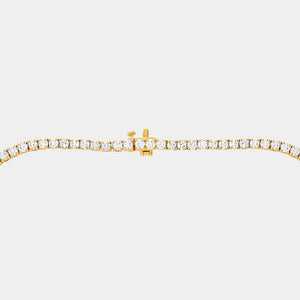 Gilded 12 Carat Lab-Grown Diamond Round-Shaped Straight Line Tennis Necklace