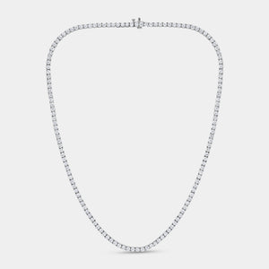 Gilded 15 Carat Lab-Grown Diamond Round-Shaped Straight Line Tennis Necklace