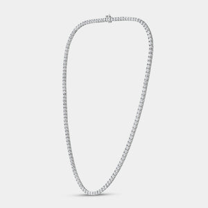 Gilded 15 Carat Lab-Grown Diamond Round-Shaped Straight Line Tennis Necklace