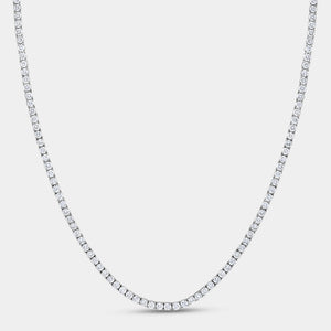 Gilded 15 Carat Lab-Grown Diamond Round-Shaped Straight Line Tennis Necklace