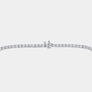 Gilded 15 Carat Lab-Grown Diamond Round-Shaped Straight Line Tennis Necklace