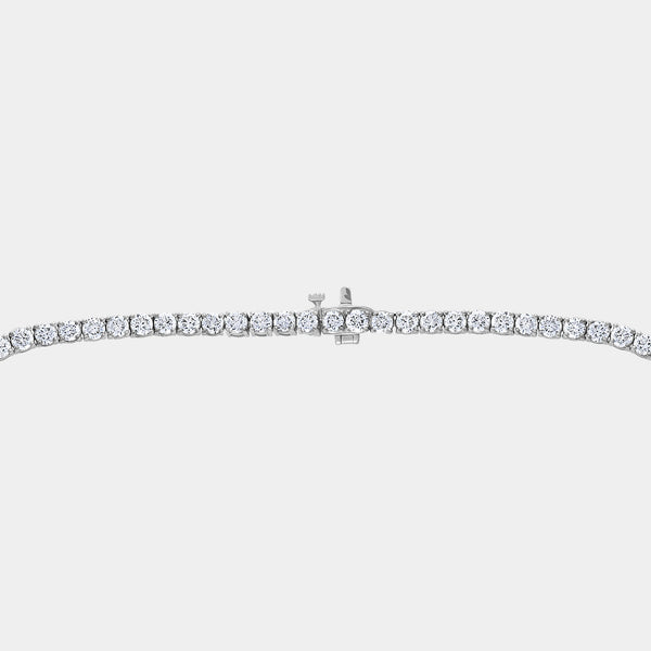 Gilded 15 Carat Lab-Grown Diamond Round-Shaped Straight Line Tennis Necklace