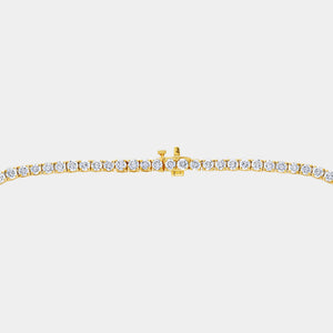 Gilded 15 Carat Lab-Grown Diamond Round-Shaped Straight Line Tennis Necklace