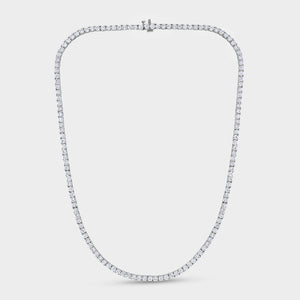 Gilded 18 Carat Lab-Grown Diamond Round-Shaped Straight Line Tennis Necklace