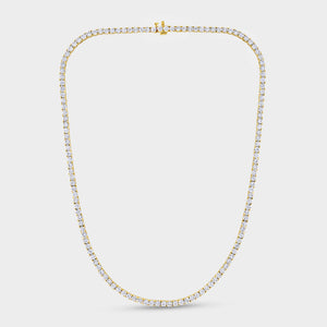 Gilded 18 Carat Lab-Grown Diamond Round-Shaped Straight Line Tennis Necklace