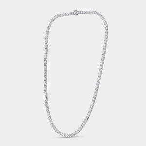 Gilded 18 Carat Lab-Grown Diamond Round-Shaped Straight Line Tennis Necklace