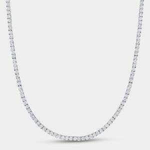 Gilded 18 Carat Lab-Grown Diamond Round-Shaped Straight Line Tennis Necklace
