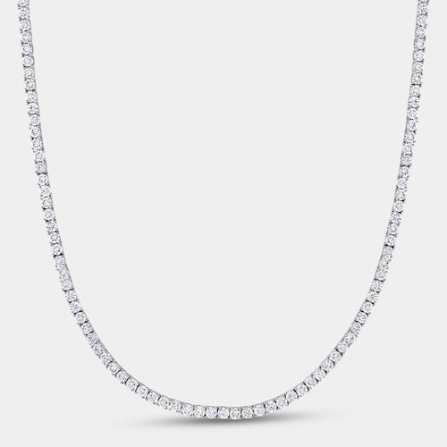 Gilded 18 Carat Lab-Grown Diamond Round-Shaped Straight Line Tennis Necklace