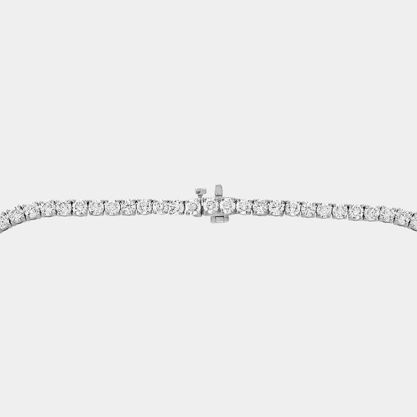 Gilded 18 Carat Lab-Grown Diamond Round-Shaped Straight Line Tennis Necklace