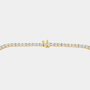 Gilded 18 Carat Lab-Grown Diamond Round-Shaped Straight Line Tennis Necklace