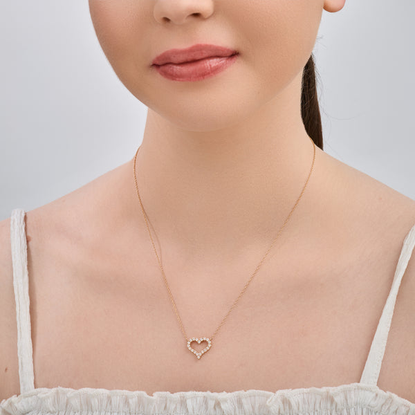 Gilded 1/2 Carat Lab-Grown Diamond Heart-Shaped Pendant