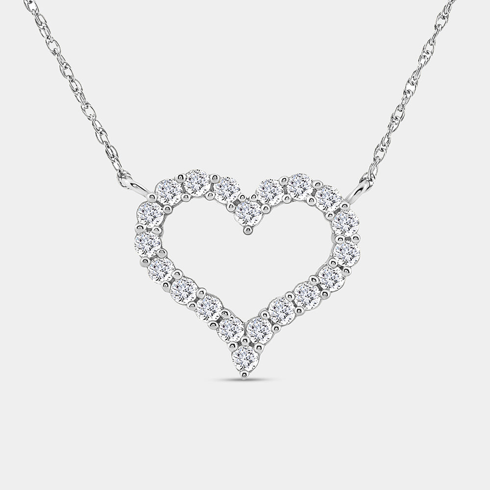 Gilded 1/2 Carat Lab-Grown Diamond Heart-Shaped Pendant