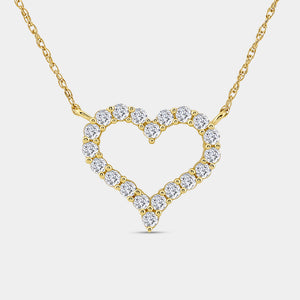 Gilded 1/2 Carat Lab-Grown Diamond Heart-Shaped Pendant