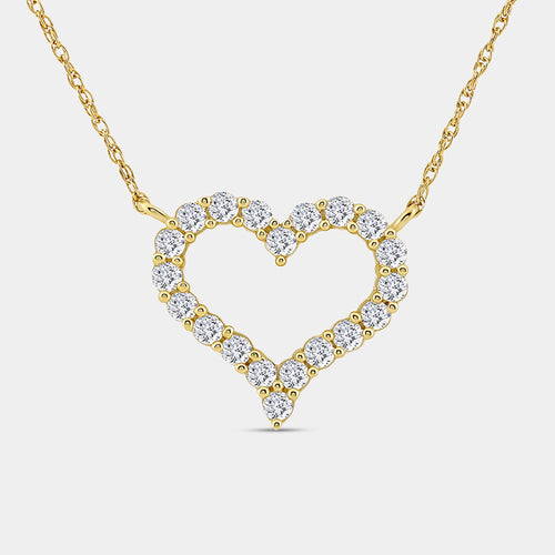 Gilded 1/2 Carat Lab-Grown Diamond Heart-Shaped Pendant