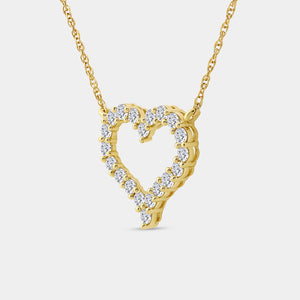 Gilded 1/2 Carat Lab-Grown Diamond Heart-Shaped Pendant