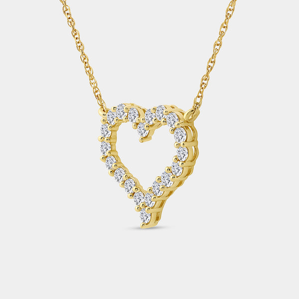 Gilded 1/2 Carat Lab-Grown Diamond Heart-Shaped Pendant