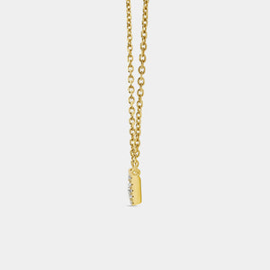 Gilded 1/4 Carat Lab-Grown Diamond Princess-Cut Solitaire Plus Pendant with a Delicate Halo