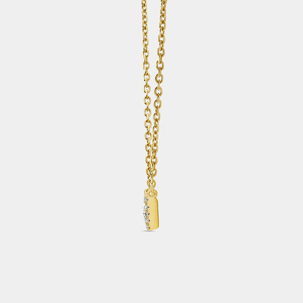 Gilded 1/4 Carat Lab-Grown Diamond Princess-Cut Solitaire Plus Pendant with a Delicate Halo