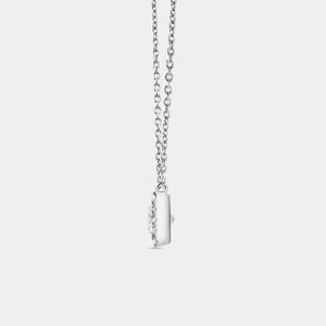 Gilded 3/4 Carat Lab-Grown Diamond Princess-Cut Solitaire Plus Pendant with a Delicate Halo