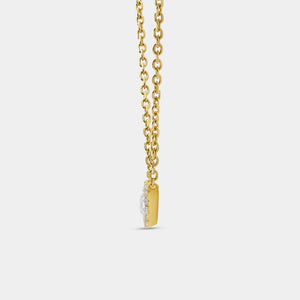 Gilded 1/4 Carat Lab-Grown Diamond Round-Shaped Solitaire Plus Pendant with a Delicate Halo