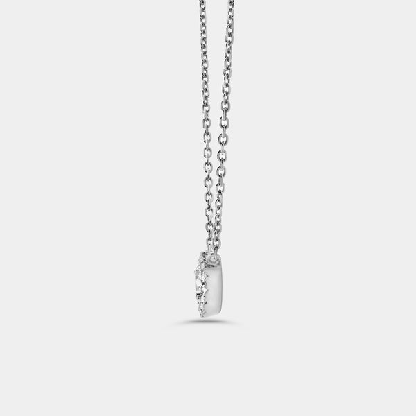 Gilded 1/2 Carat Lab-Grown Diamond Round-Shaped Solitaire Plus Pendant with a Delicate Halo