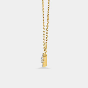 Gilded 1/2 Carat Lab-Grown Diamond Round-Shaped Solitaire Plus Pendant with a Delicate Halo
