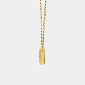 Gilded 3/4 Carat Lab-Grown Diamond Round-Shaped Solitaire Plus Pendant with a Delicate Halo