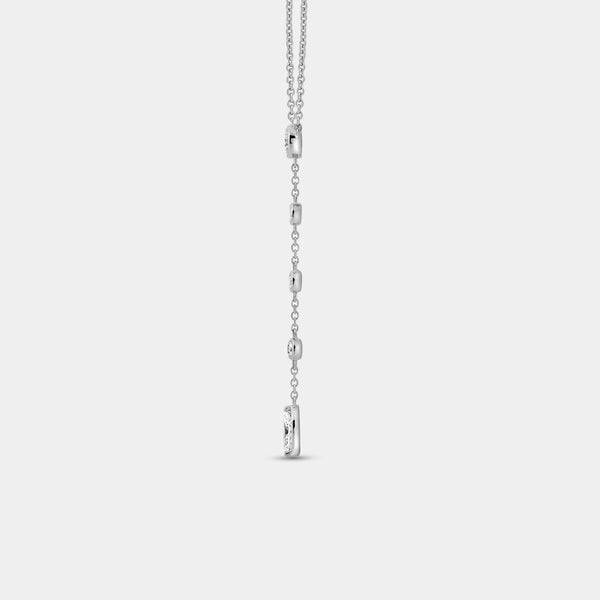 1/2 Carat Lab-Grown Bezel-Set Necklace with Diamond Stations — GILDED New York