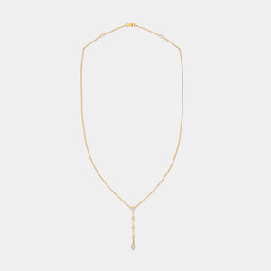 Gilded 1/2 Carat Lab-Grown Bezel-Set Necklace with Diamond Stations