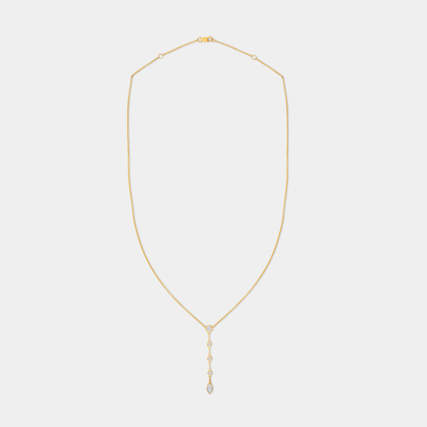 1/2 Carat Lab-Grown Bezel-Set Necklace with Diamond Stations — GILDED New York