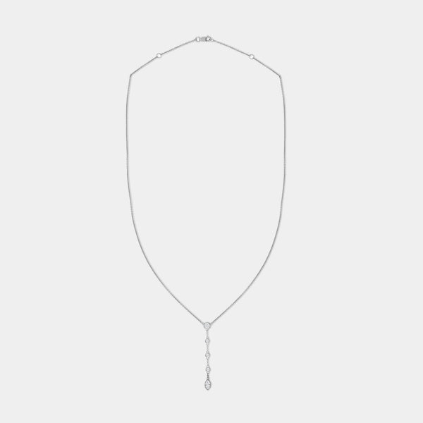 1/2 Carat Lab-Grown Bezel-Set Necklace with Diamond Stations — GILDED New York