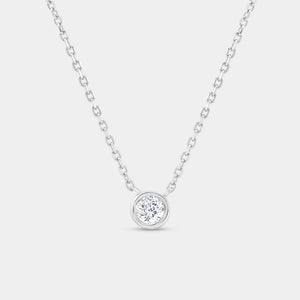 Gilded 1/4 Carat Lab-Grown Diamond Round-Shaped, Bezel-Set Station Solitaire Pendant